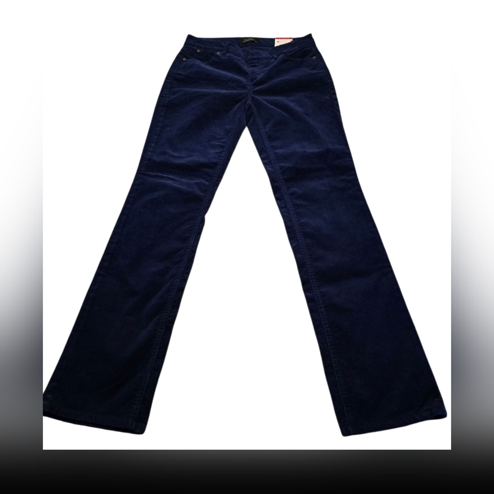 Talbots Flawless Five-Pocket Cord Straight-Leg Corduroy Jeans In Navy Size 4